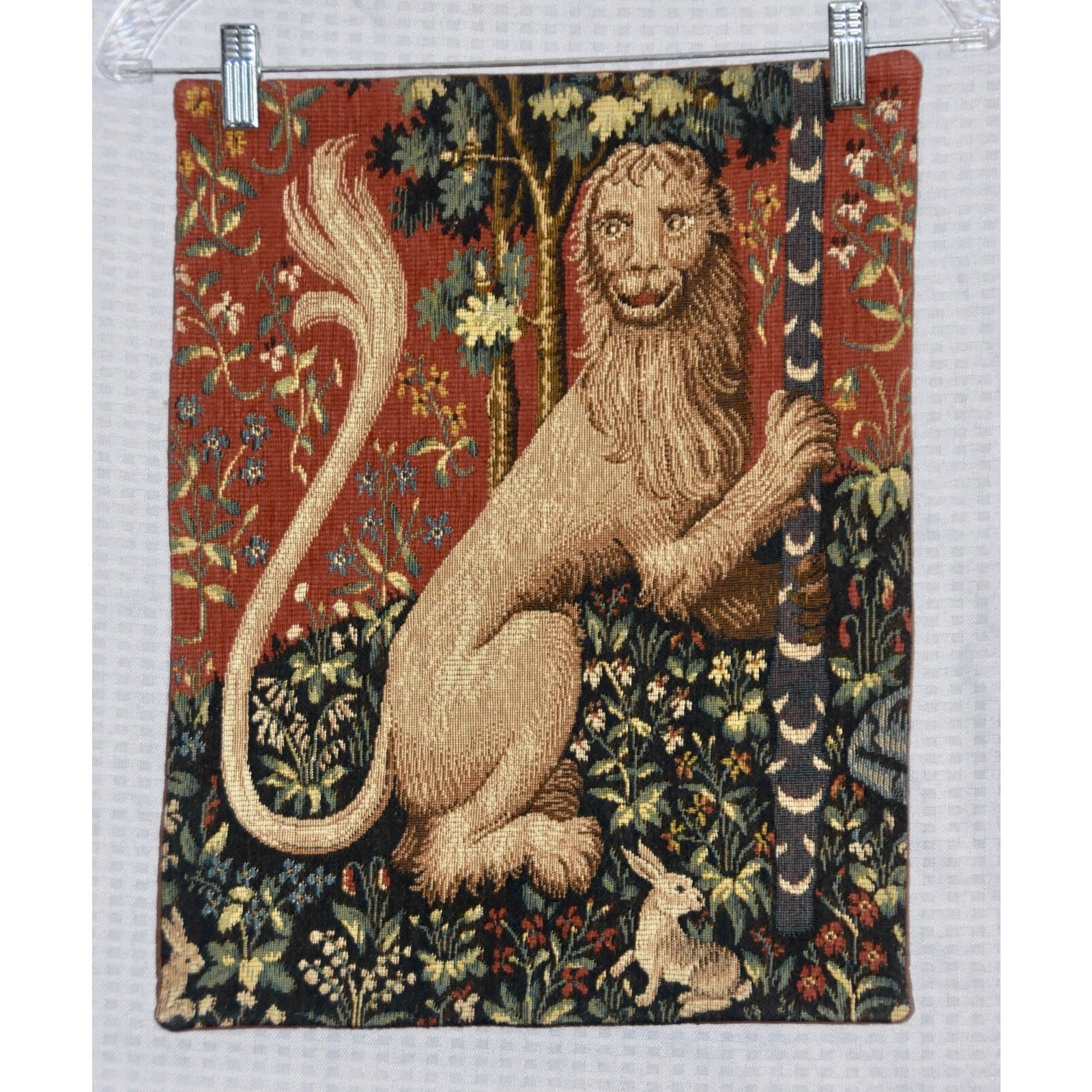 Allan Waller Ltd. Point de l'Halluin Tapestry Lady and the Unicorn Lion Panel #3