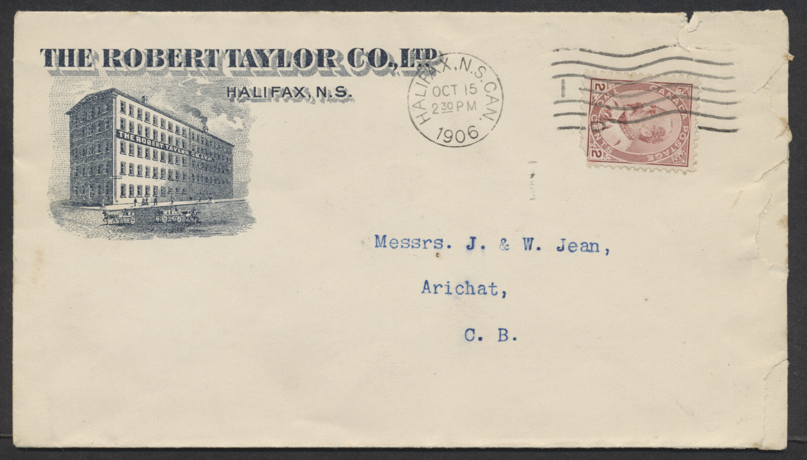 1906 Robert Taylor Co Illustrated Advertising Halifax NS Machine