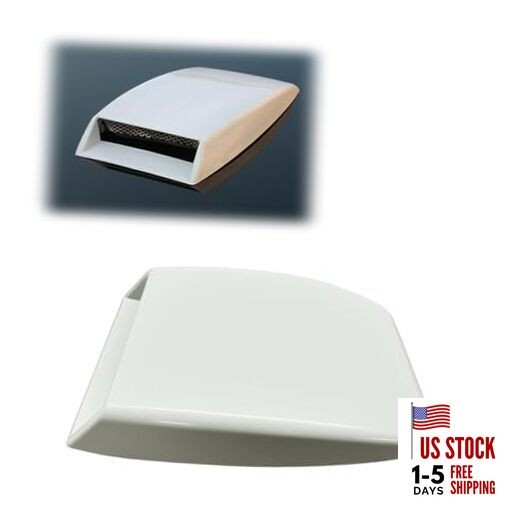 Universal Car Decorative Air Flow Intake Hood Scoop, Self-Adhesive White