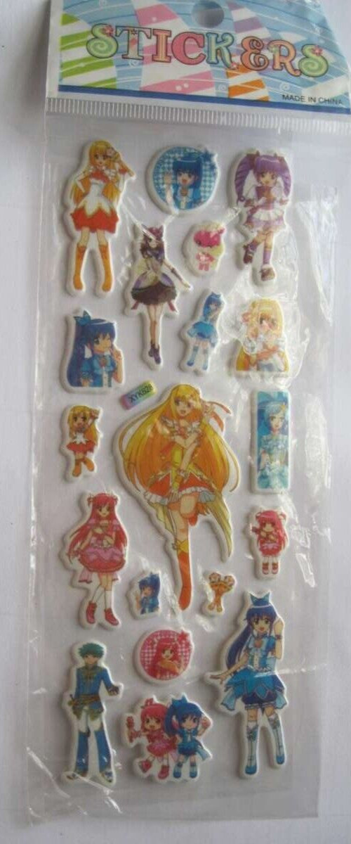 2 Sheet Pretty Cure Magical Girls Stickers XYK628 XYK219 3D Puffy Bubble Sticker