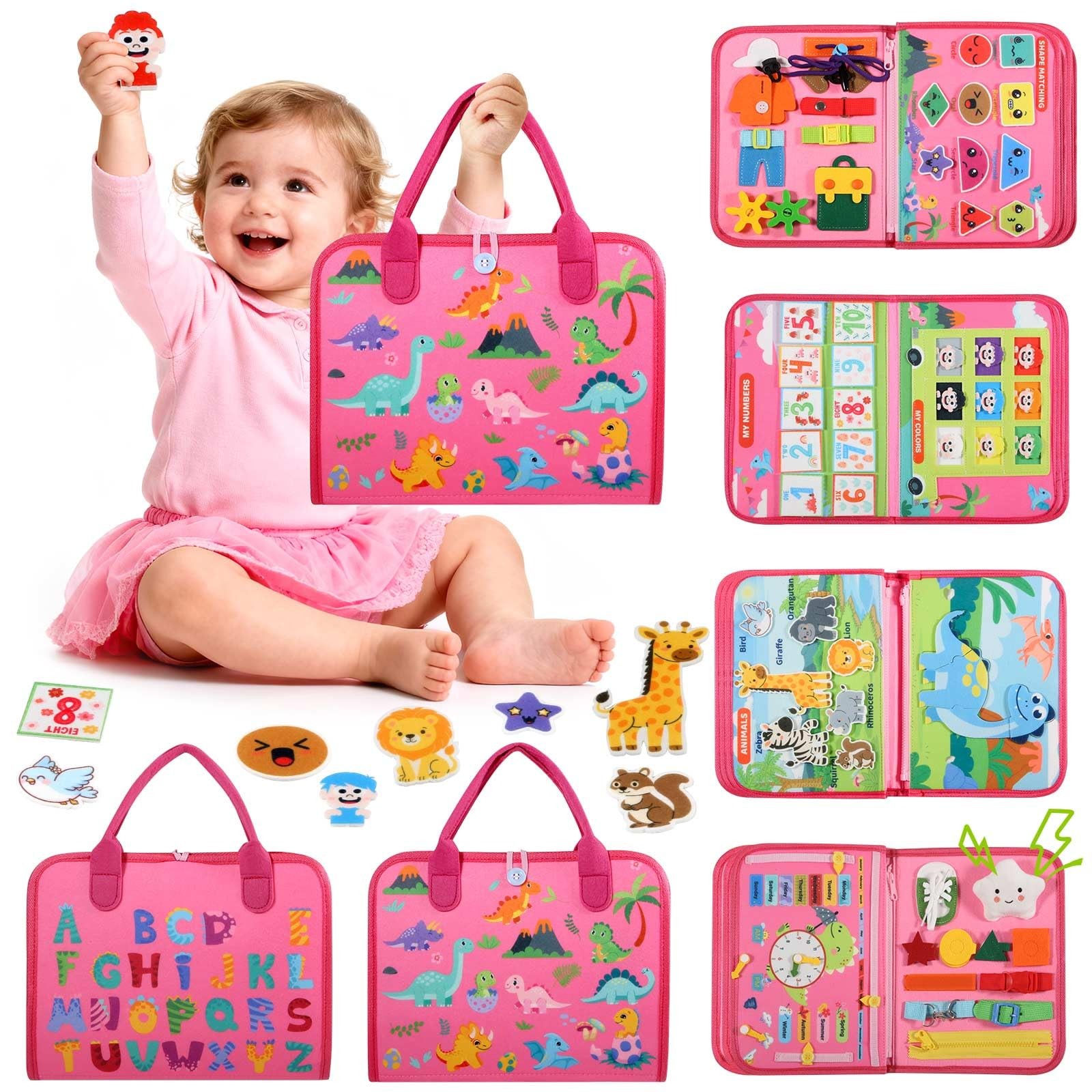 Toddler Busy Board - Montessori Toys for Toddler Girl Birthday Gifts, Educati...