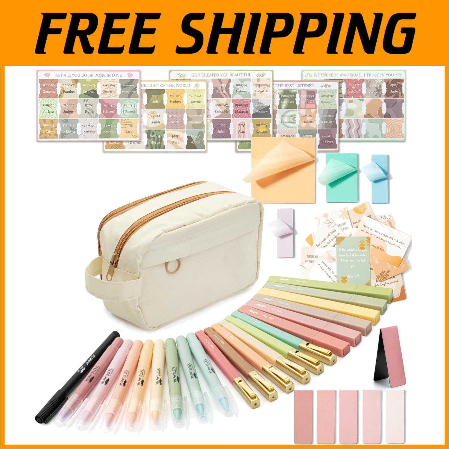 Bible Journaling Kit 127pcs - Highlighters, Pens, Supplies