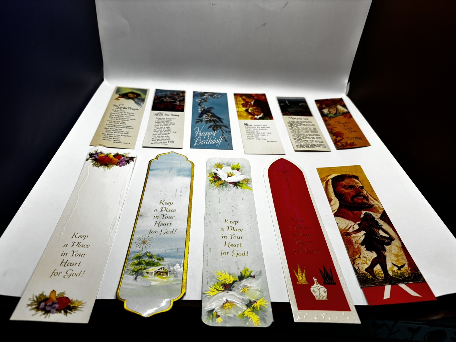 Vintage Christian Bookmark Lot | 11 Bookmarks | Psalms | Christmas | Bible