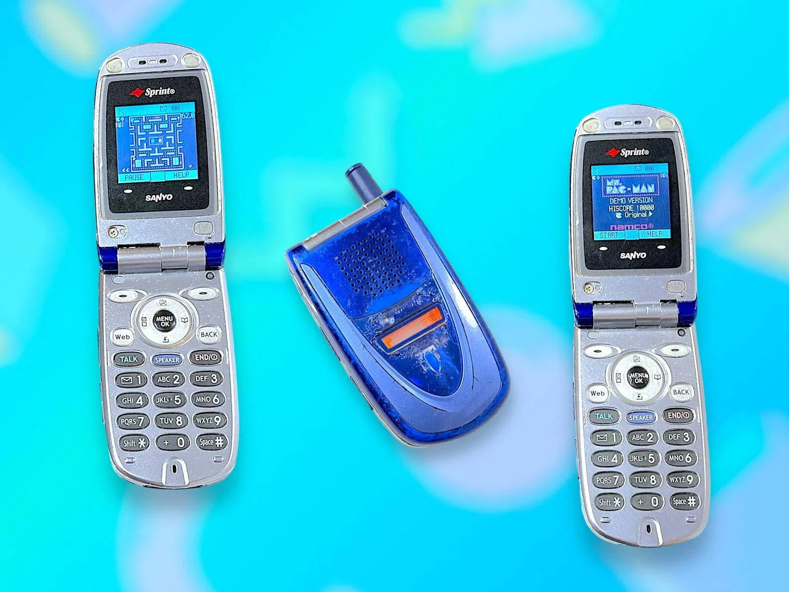 Vintage Y2K Blue Sanyo Flip Cell Phone.Rare.Works!