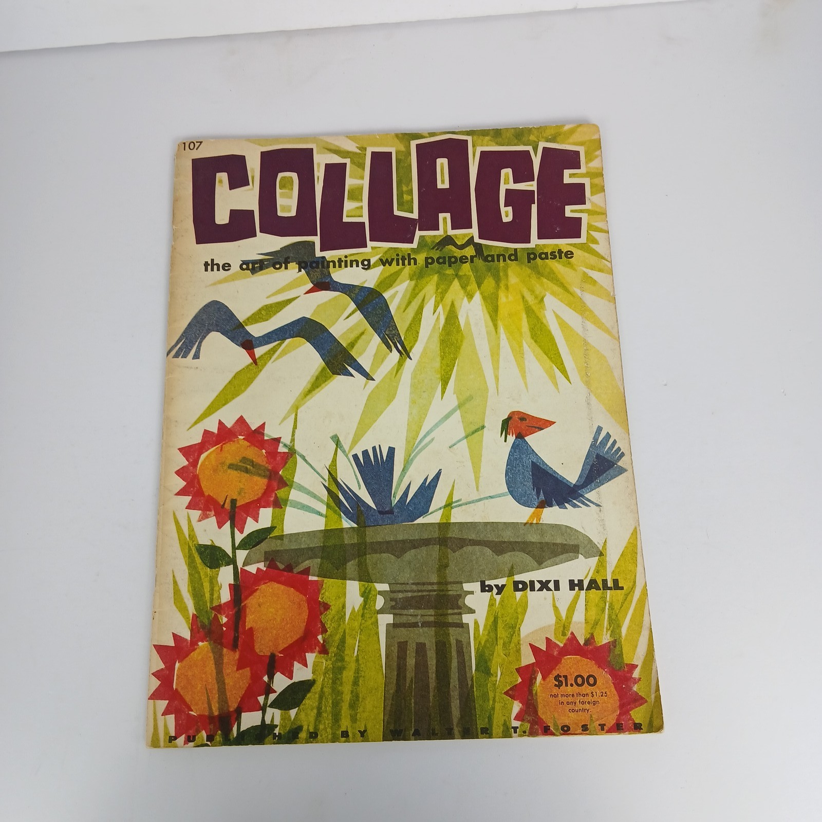 Vintage Collage Art Instruction Book by Dixi Hall Mid-Century Modern Mixed Media