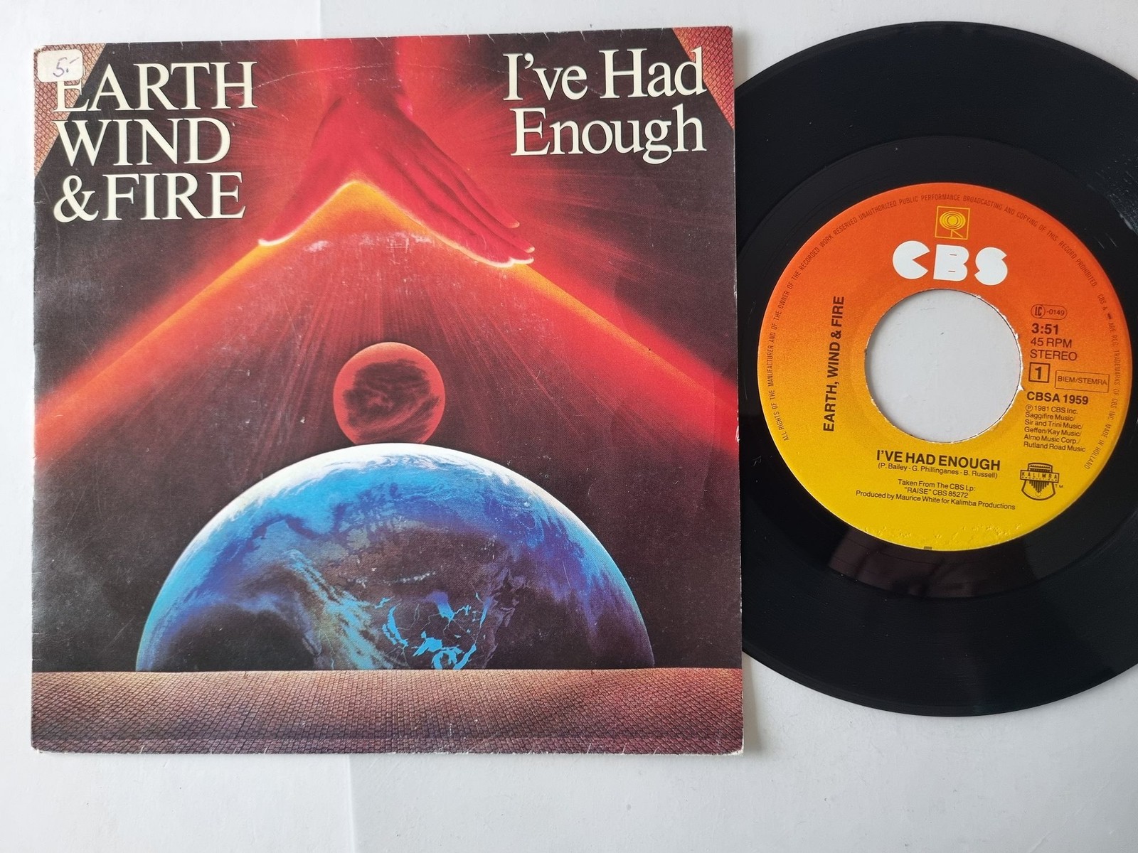 Earth, Wind & Fire - I've Had Enough 7'' Vinyl Holland