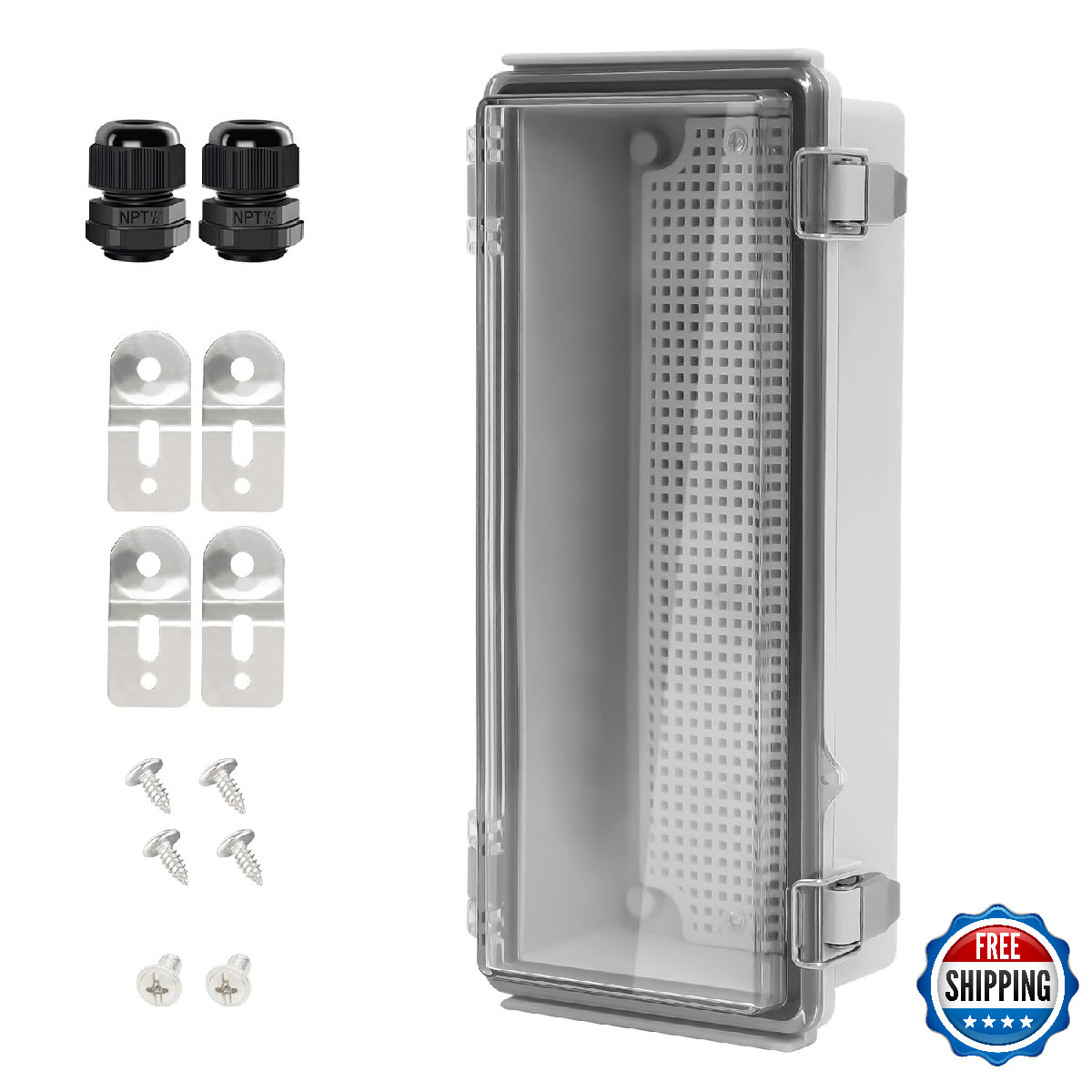 LeMotech IP67 Waterproof Electrical Junction Box Stainless Steel Cover ABS