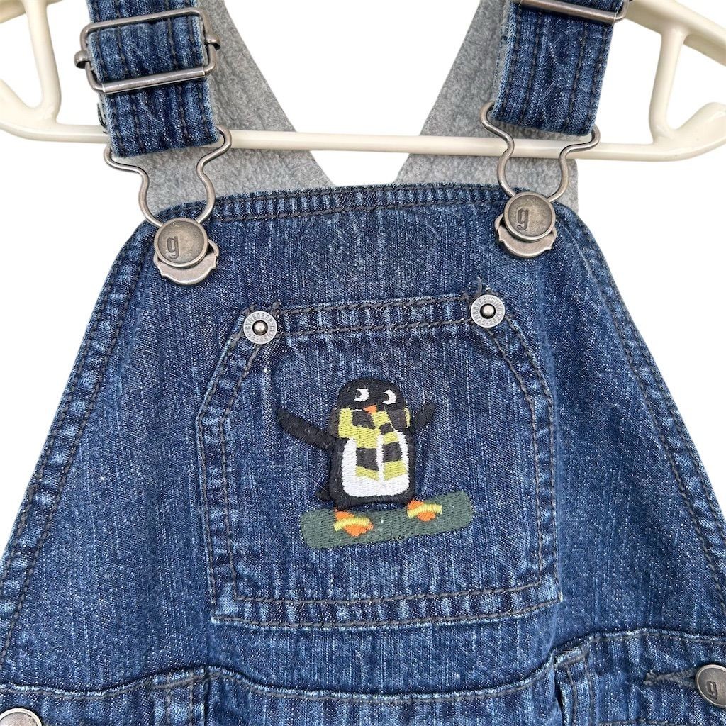 Gymboree Unisex Blue Penguin Denim Overalls 12-18 Months