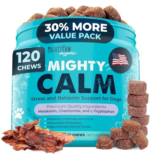 Mighty Paw Calming Chews for Dogs with Melatonin - Vet Formulated Relaxation