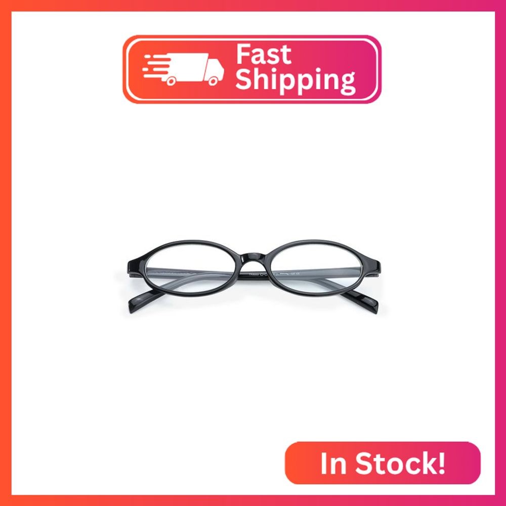 SODQW Fashion Fake Glasses Oval Y2k Eyewear Frame Blue Light Non Prescription Gl