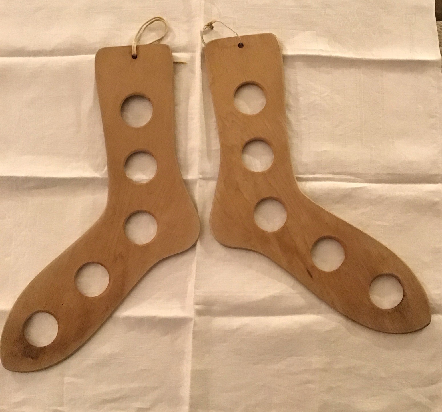 Pair of  Matching Antique Wooden Sock Stretchers  Est. Size 10