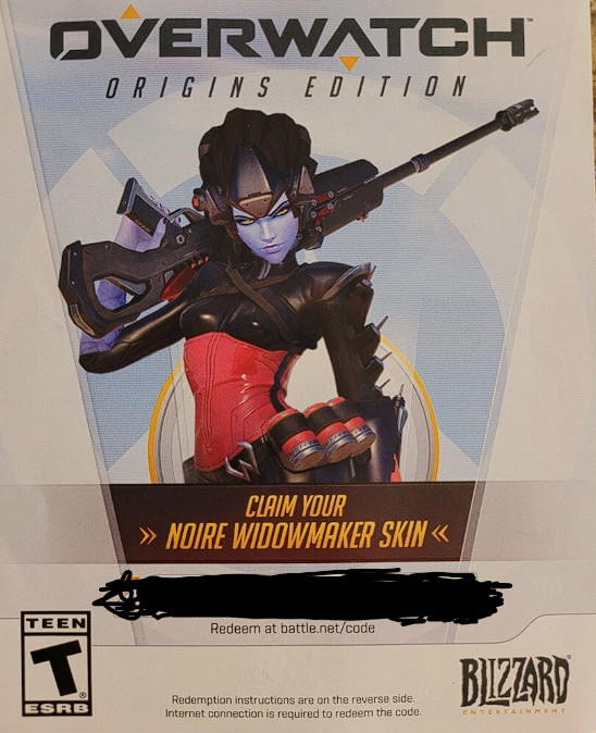 Overwatch WidowMaker Noire Skin code PC