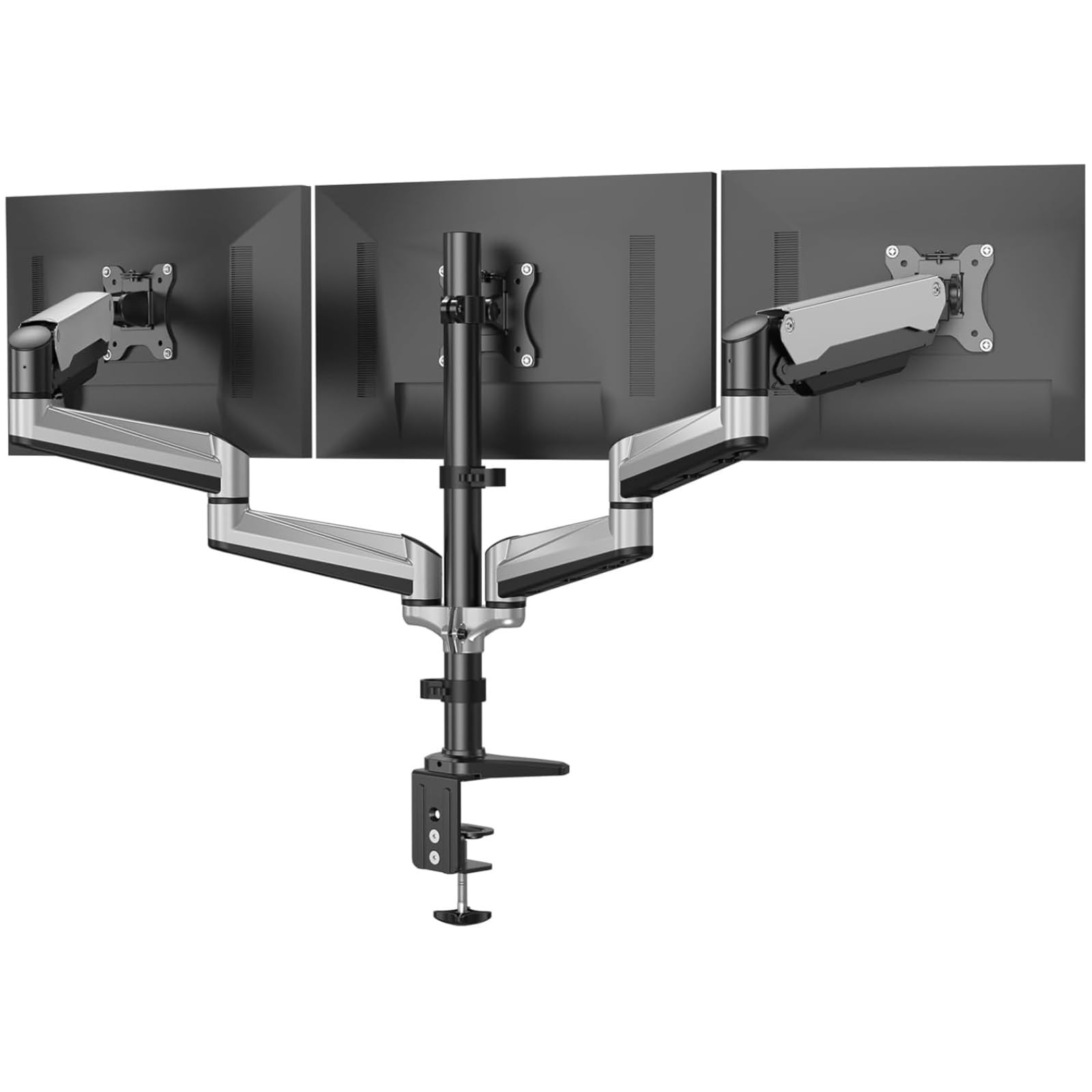Gaming Triple Monitor Stand, Full Motion Articulating Triple Monitor Mount Fi...