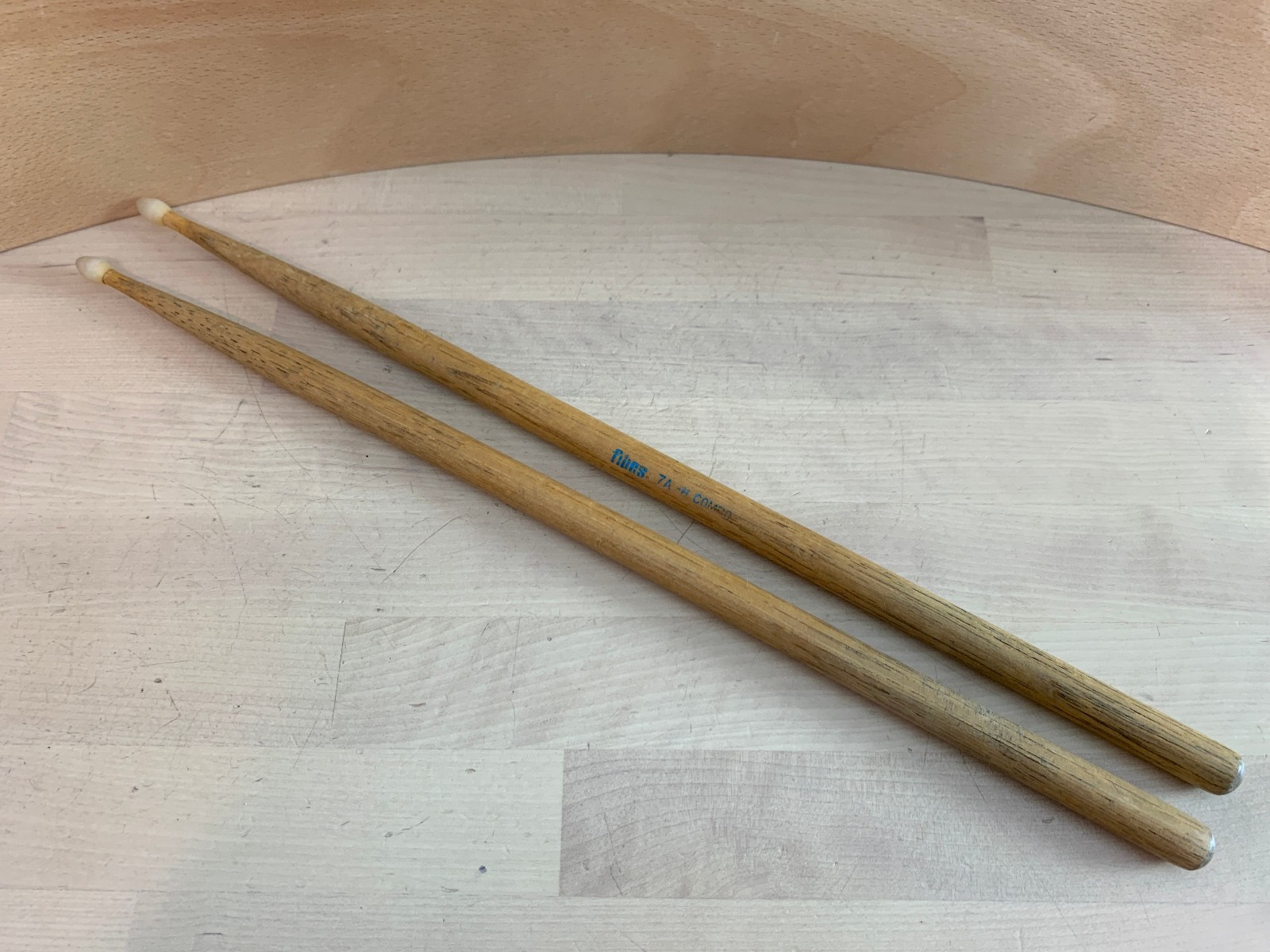 FIBES 7A-H Combo DRUM STICKS 70s Vtg Pair Lot of 2x Nylon Tip Rare Drumstick USA