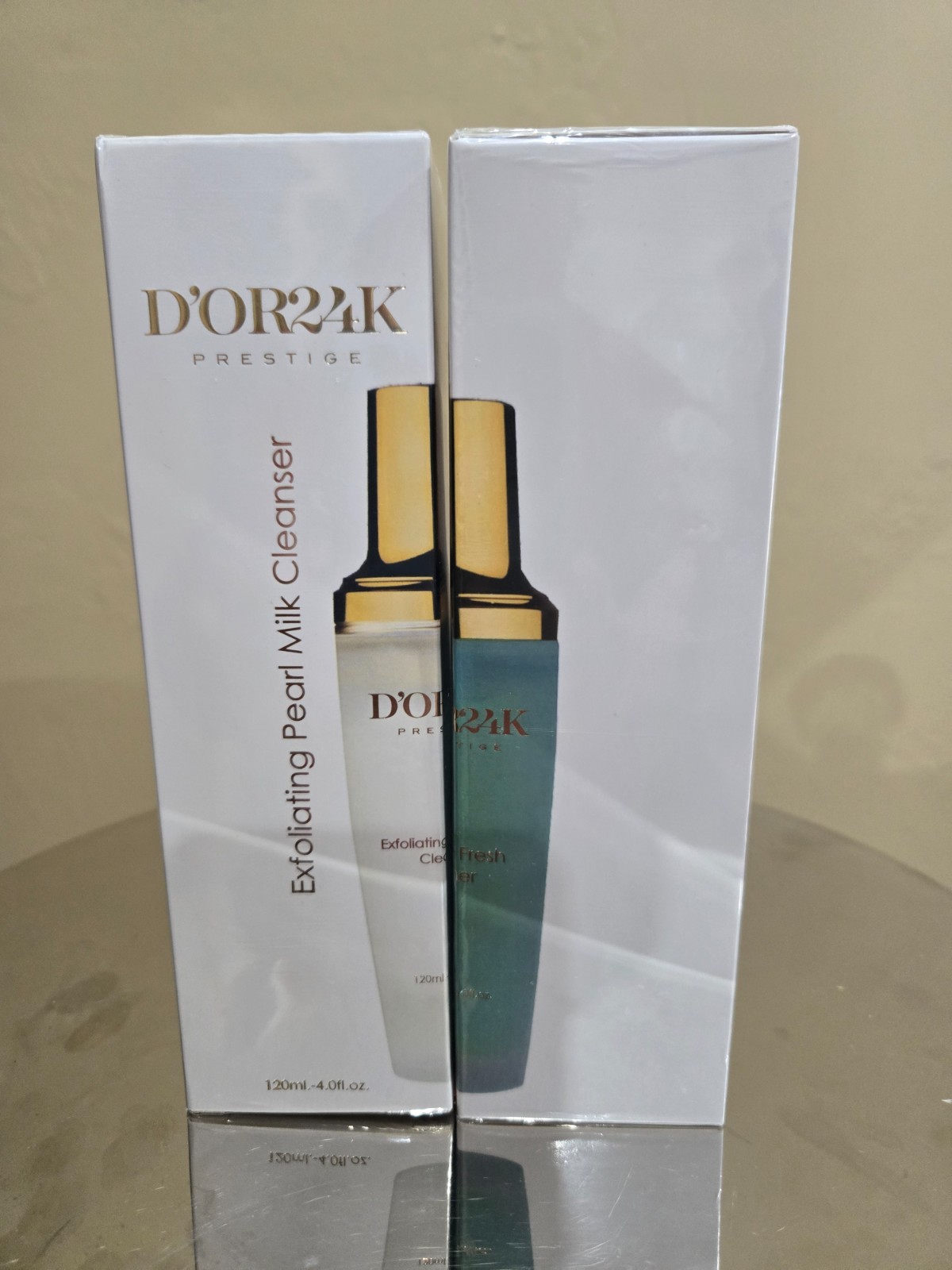D’OR24K Prestige Exfoliating Pearl Milk Cleanser & Hydra Fresh Toner Set 4fl oz