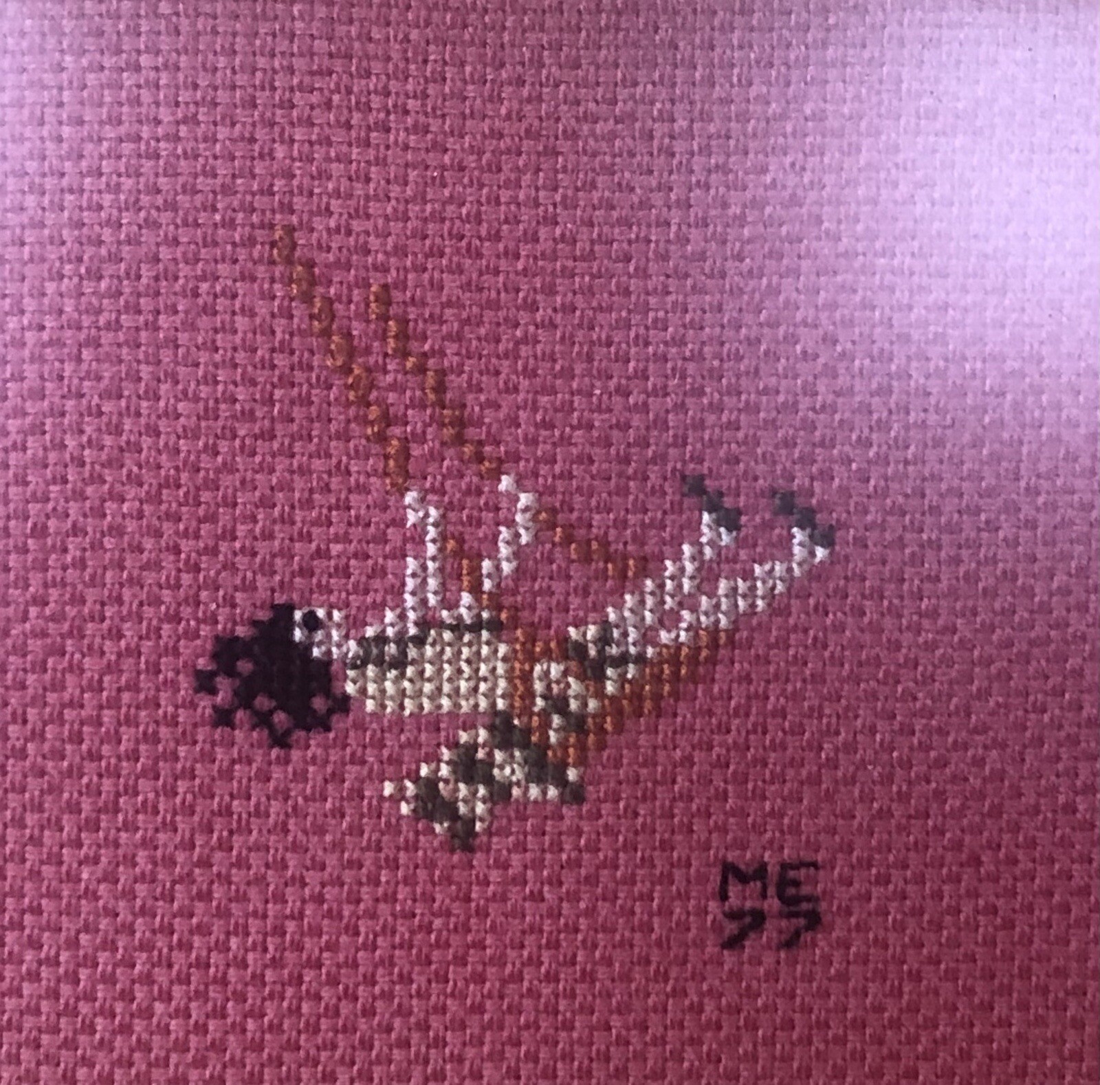 Kids Playing Xstitched Set Girl on Swing & Boy in Puddle