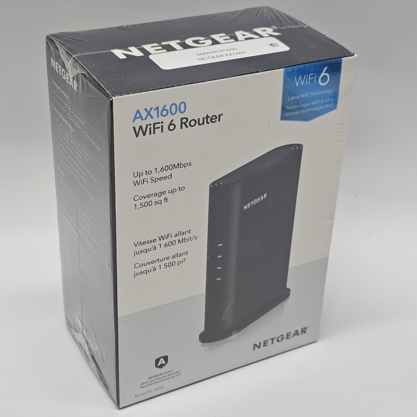 Netgear AX1600 Wi-Fi 6 Router 4-Stream 1.6 Gbps (RAX5-100PAS) BRAND NEW SEALED