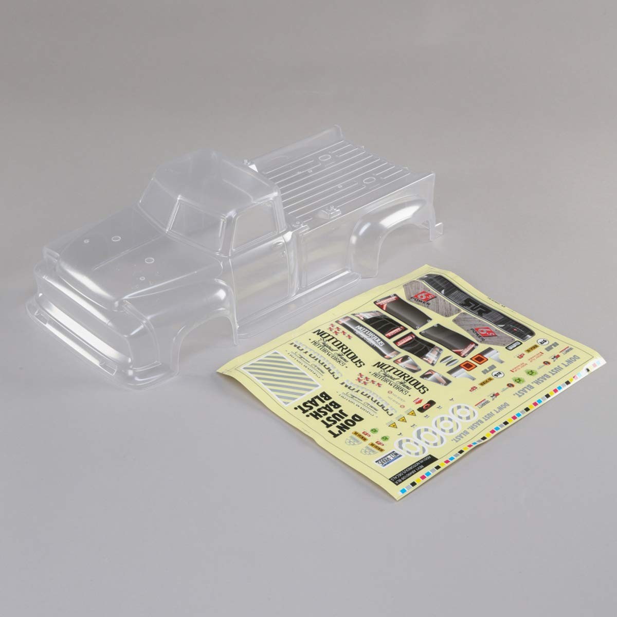 ARRMA 1/8 Notorious 6S BLX Clear Body Shell & Decals ARAC3340