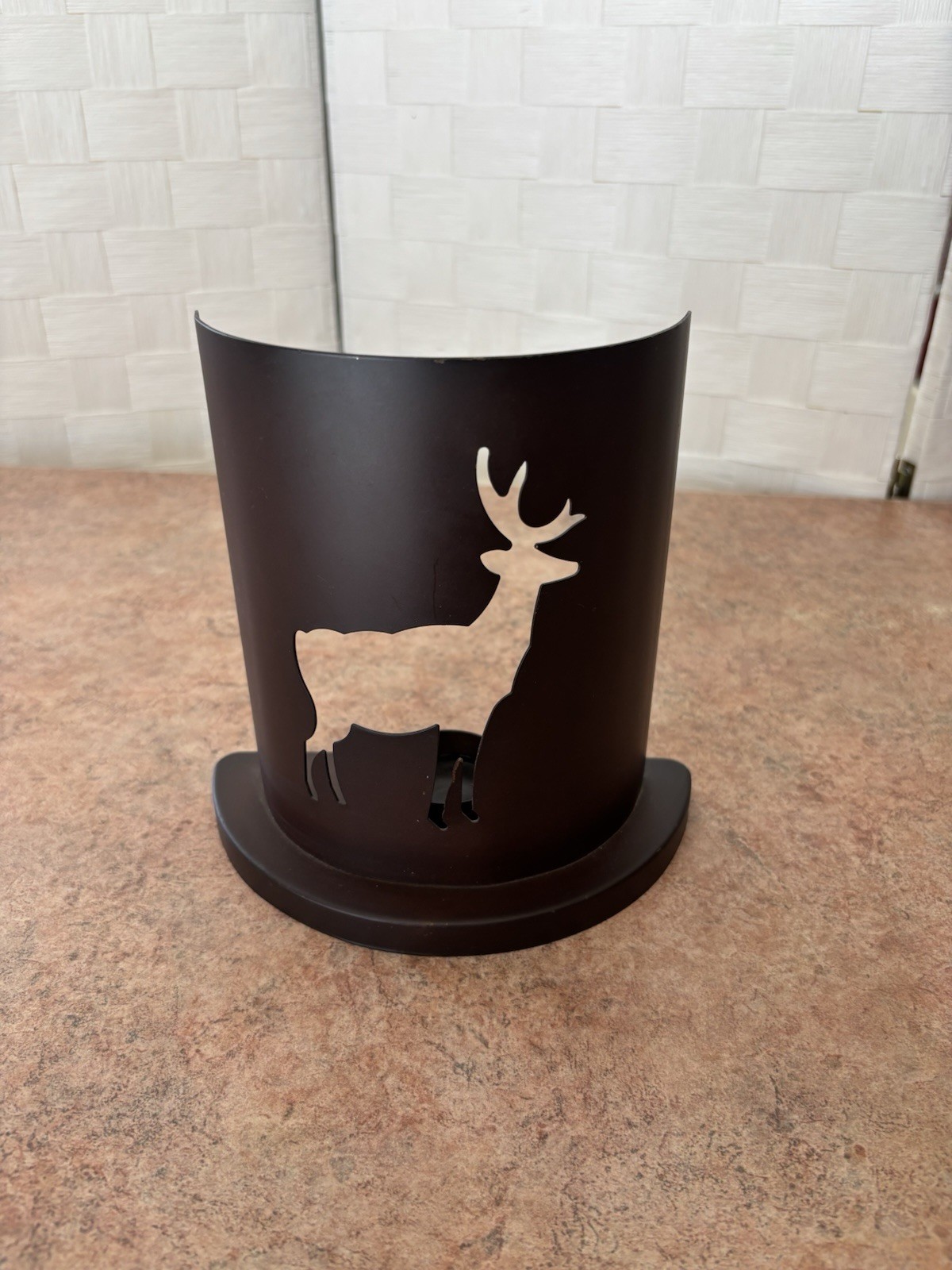 Reindeer Metal Candle Holder - Dark Brown- Rustic- Farmhouse 