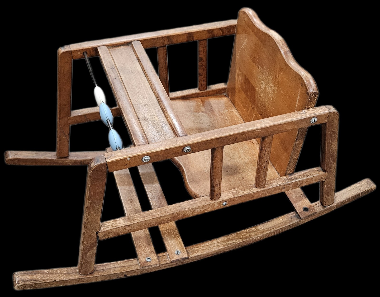 Childs Wooden Rocker Rocking Chair Happy Land Playthings 1950 Beads