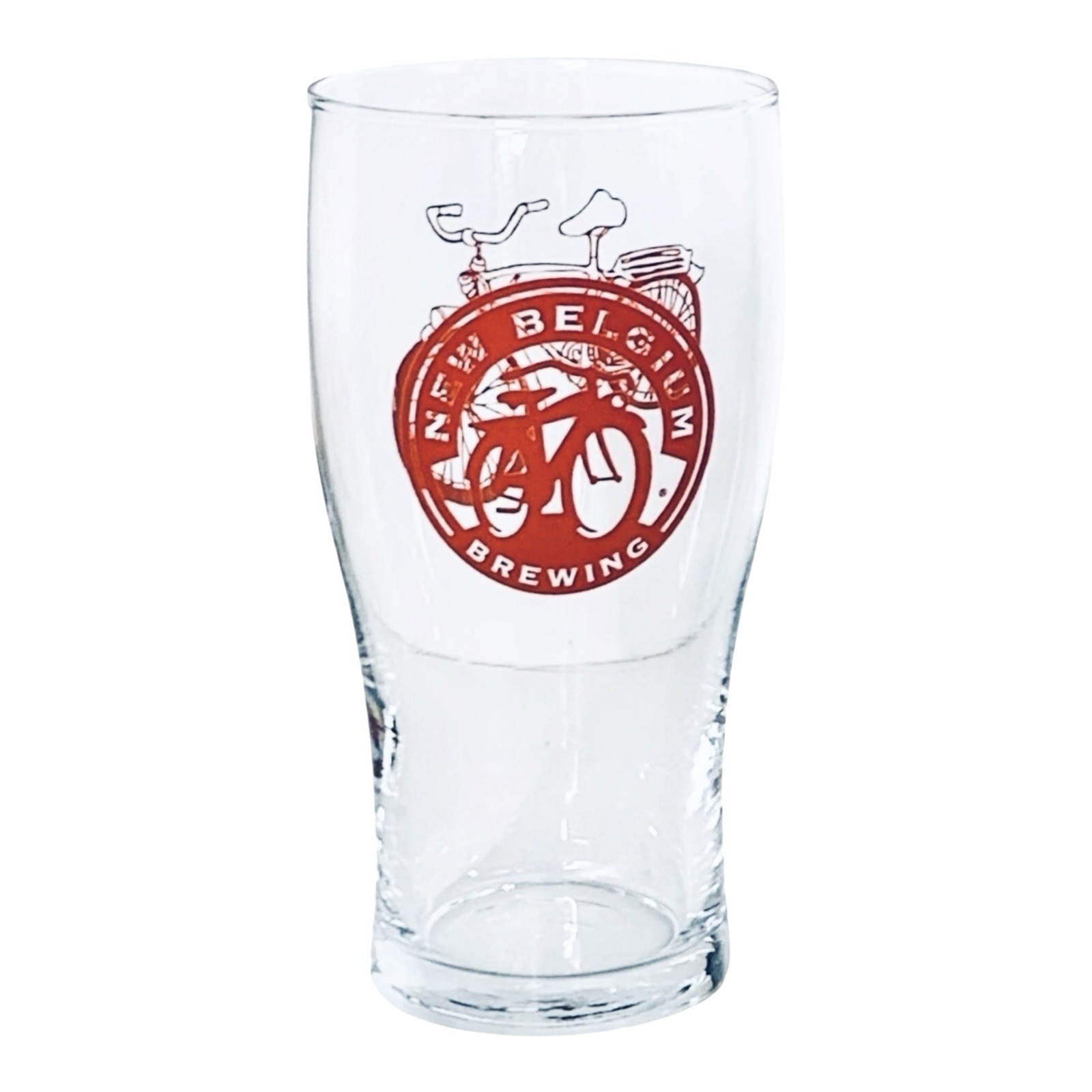 New Belgium Brewing Co By Libbey Clear Red Bicycle Logo 16 OZ Pint Beer Glass