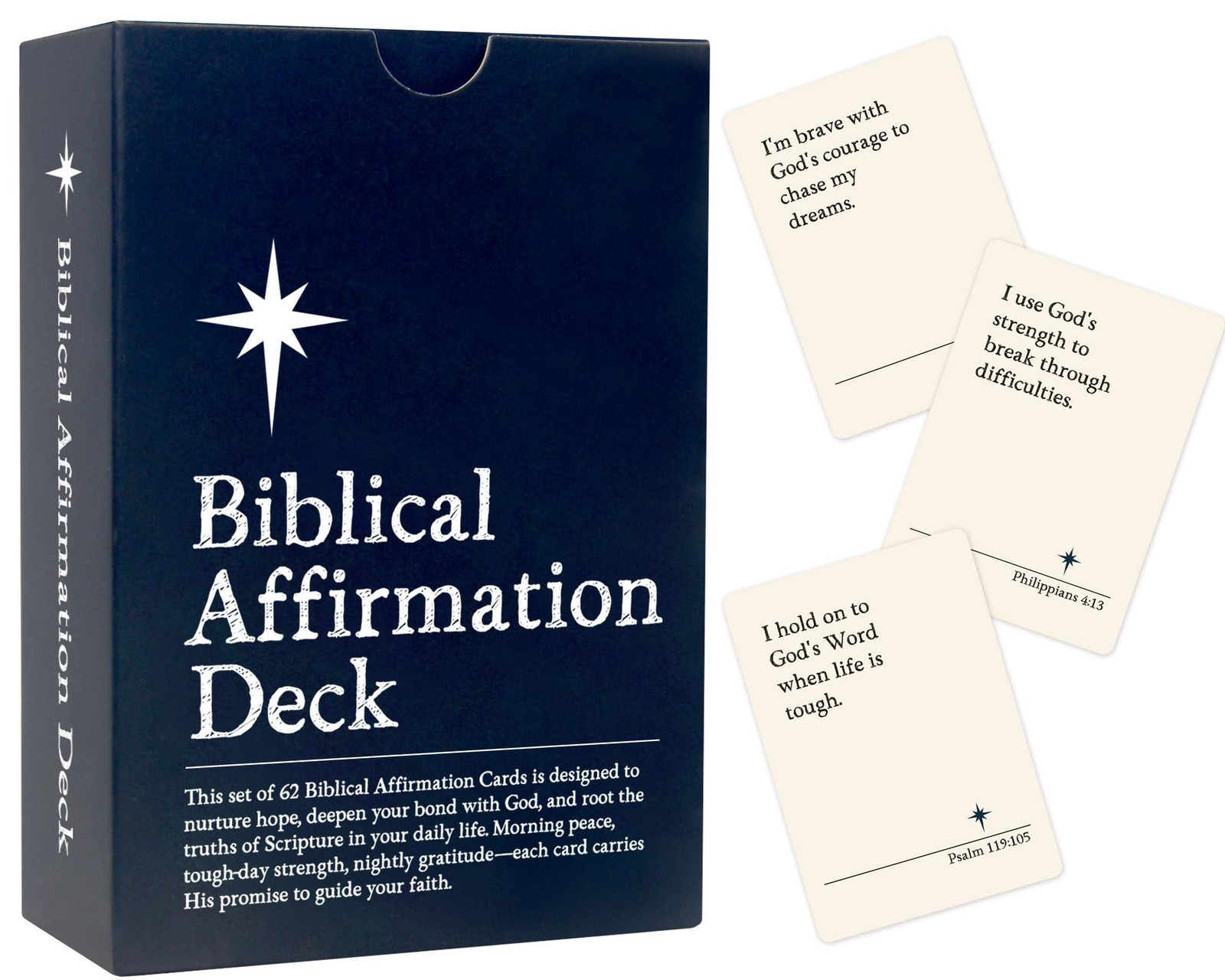 Biblical Affirmation Deck, 62 Inspiring Biblical Cards for Daily Religious Af...