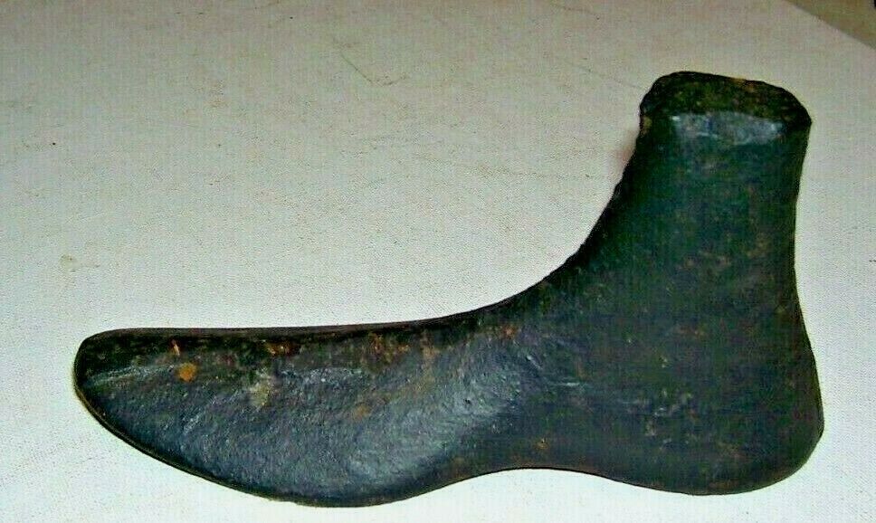 Vintage Cast Iron Solid Cobbler Shoe Form Mold Shoemaker Tool Doorstop