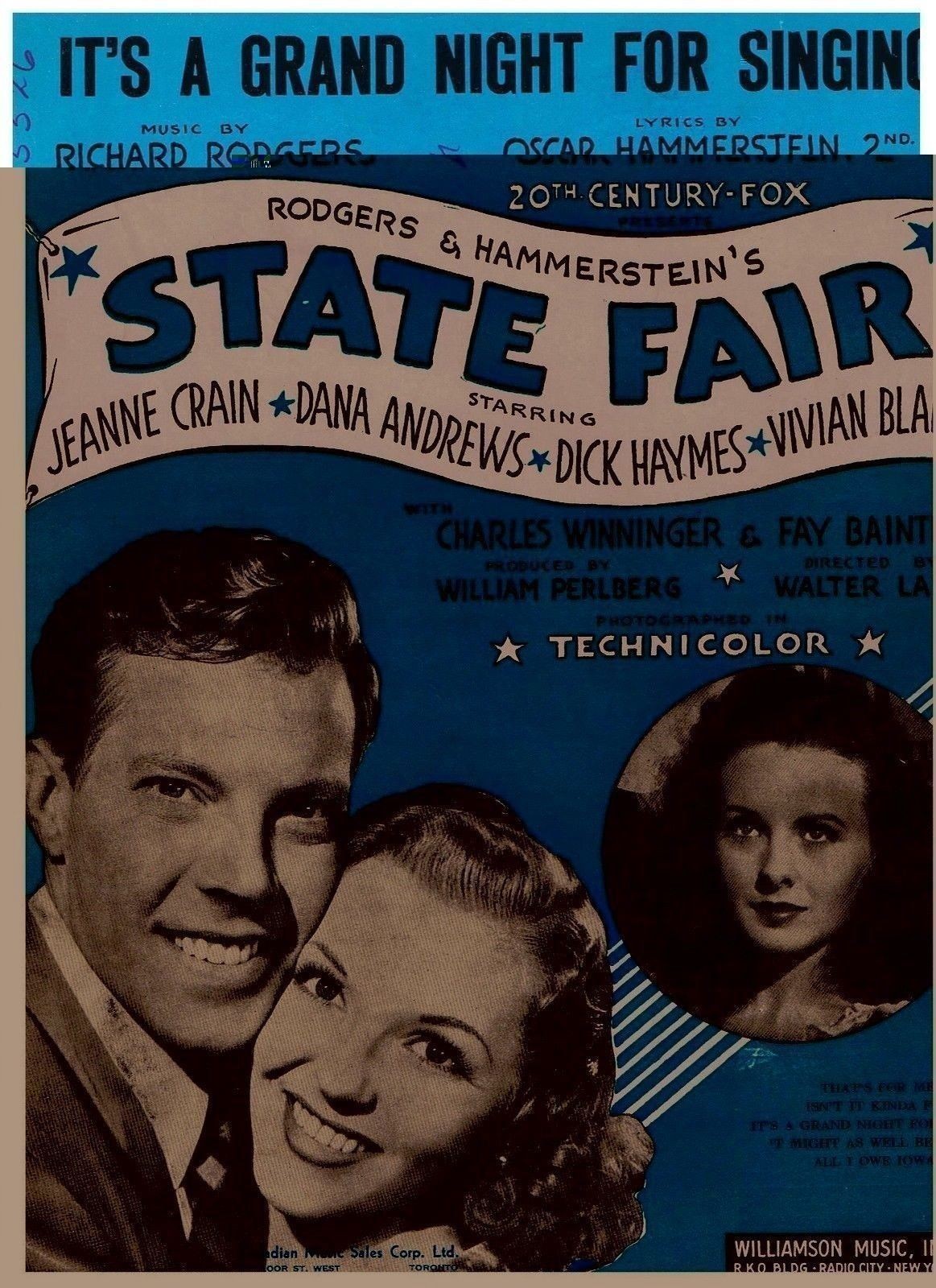 It's A Grand Night For Singing from State Fair Sheet Music Rogers & Hammerstein