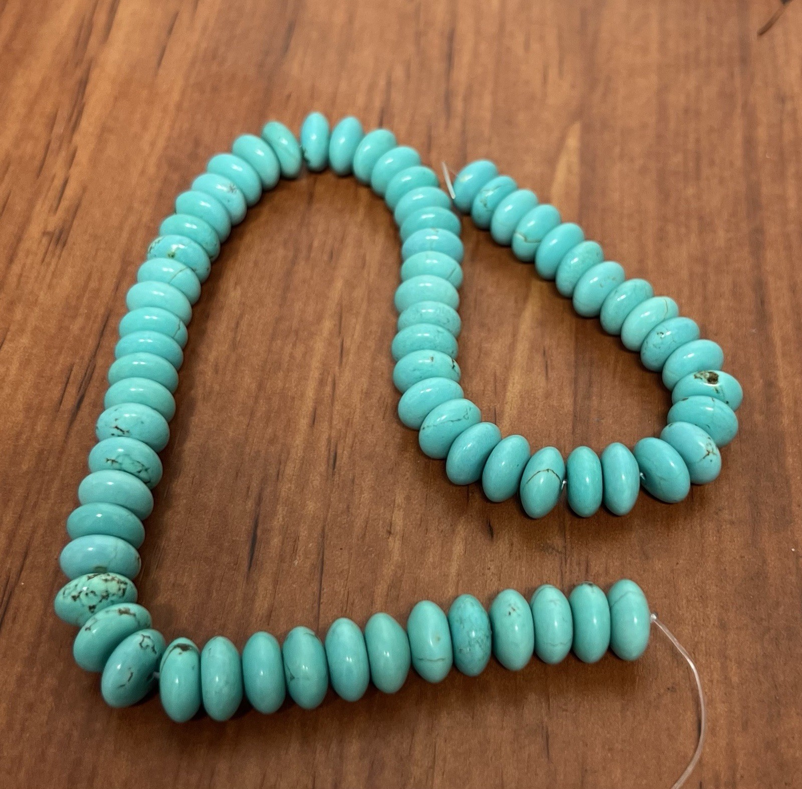 Turquoise Rondelle Spacer Beads 8mm Stone Center Drilled Smooth Finish 70pcs