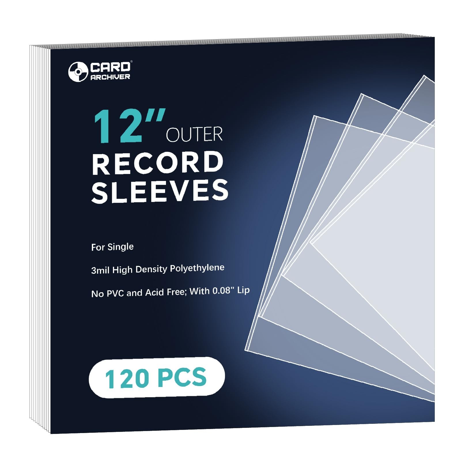 120 Pack Vinyl Record Sleeves Outer, 12.75"x12.75" 3 Mil Thick Protective Alb...