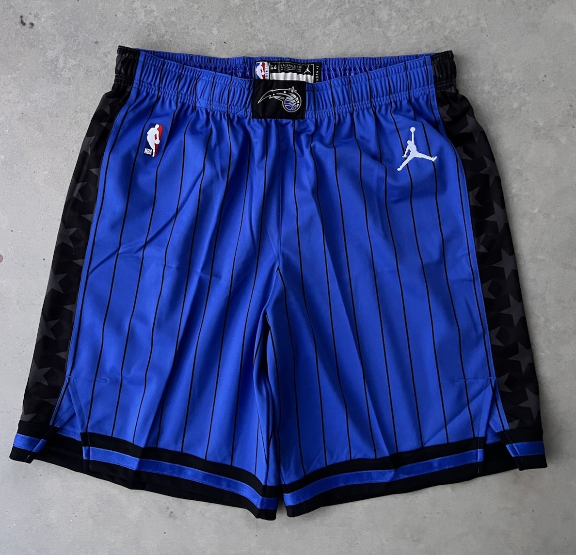Orlando Magic Shorts SZ 44 +1 2XL Blue Statement Team Issued Jordan NBA Pro Cut