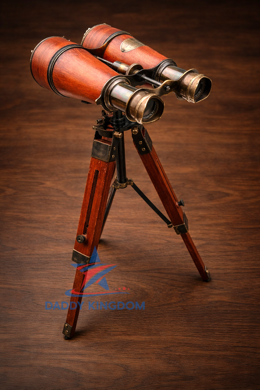 Nautical Antique Brass Binocular Desk Telescope With Nautical Table Tripod Decor