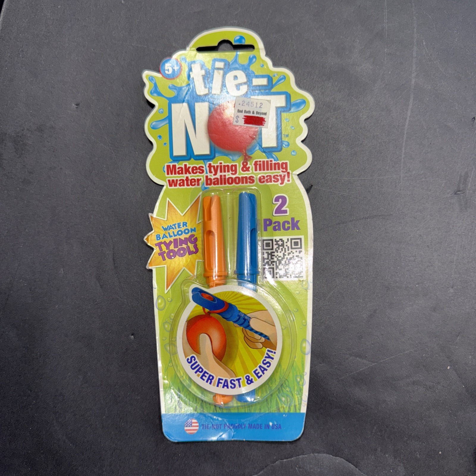 Tying Sticks 2 Pack Orange Blue Makes Water Balloons Easy By Tie-Not New