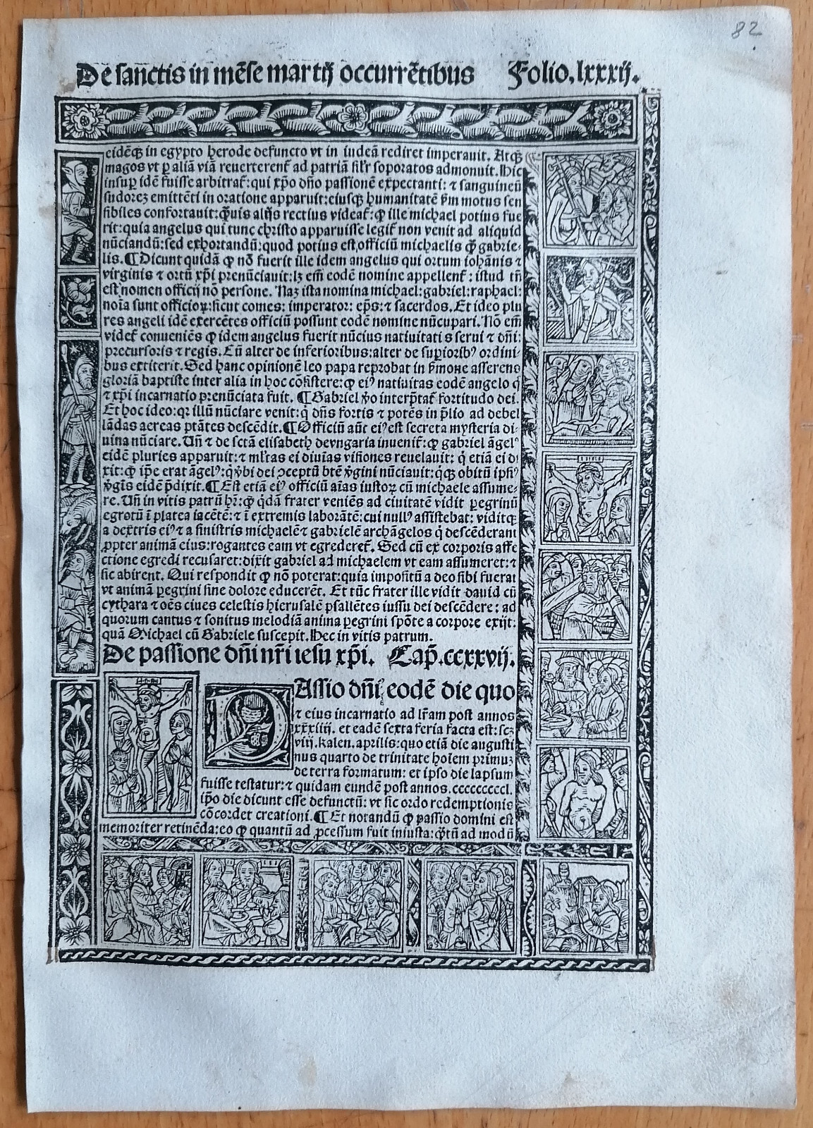 De Passione - Post Incunable Woodcut Leaf P. Natalibus - 1508
