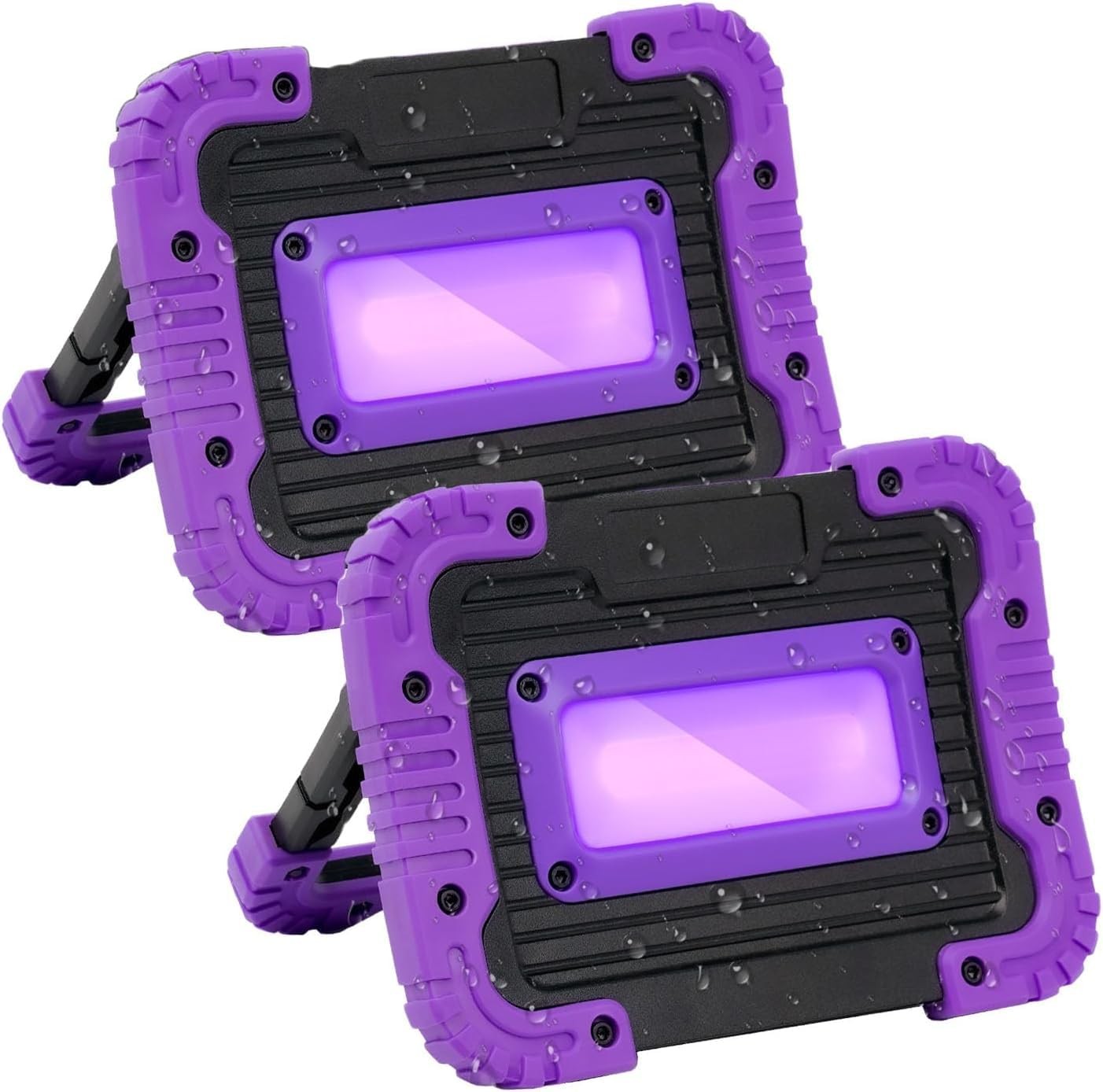 Rechargeable Black Light, Battery Powered Blacklight, Cordless 20w- 2 Packs 