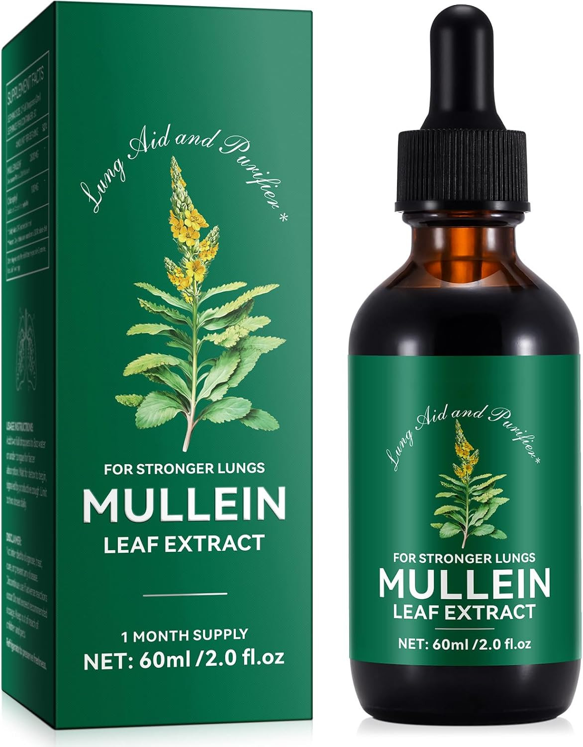 Mullein Drops for Lungs, Mullein Leaf Extract with Chlorophyll,Mullein Leaf Extr
