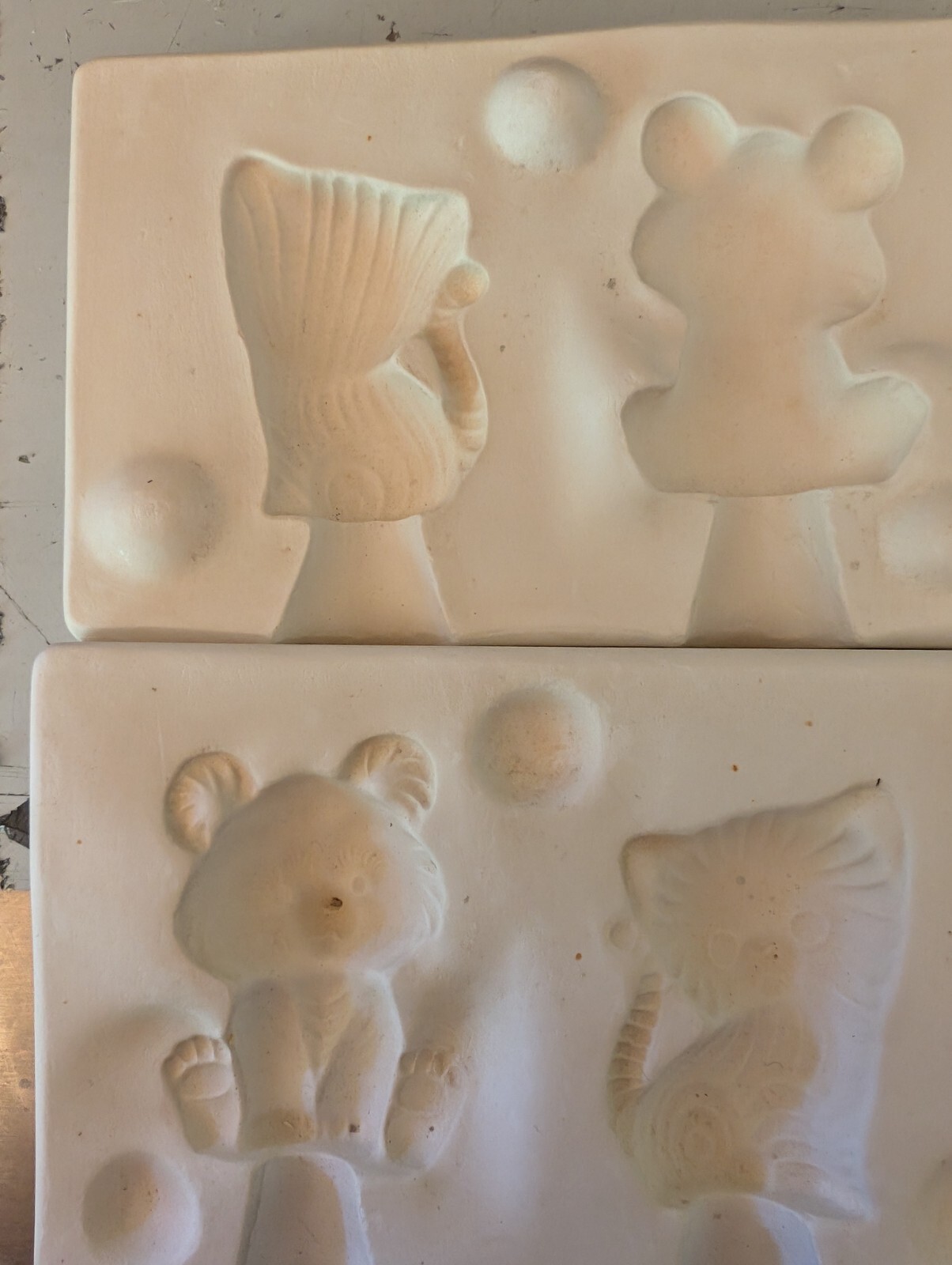 Bear And Cat  Vintage Slip Casting Ceramic Mold