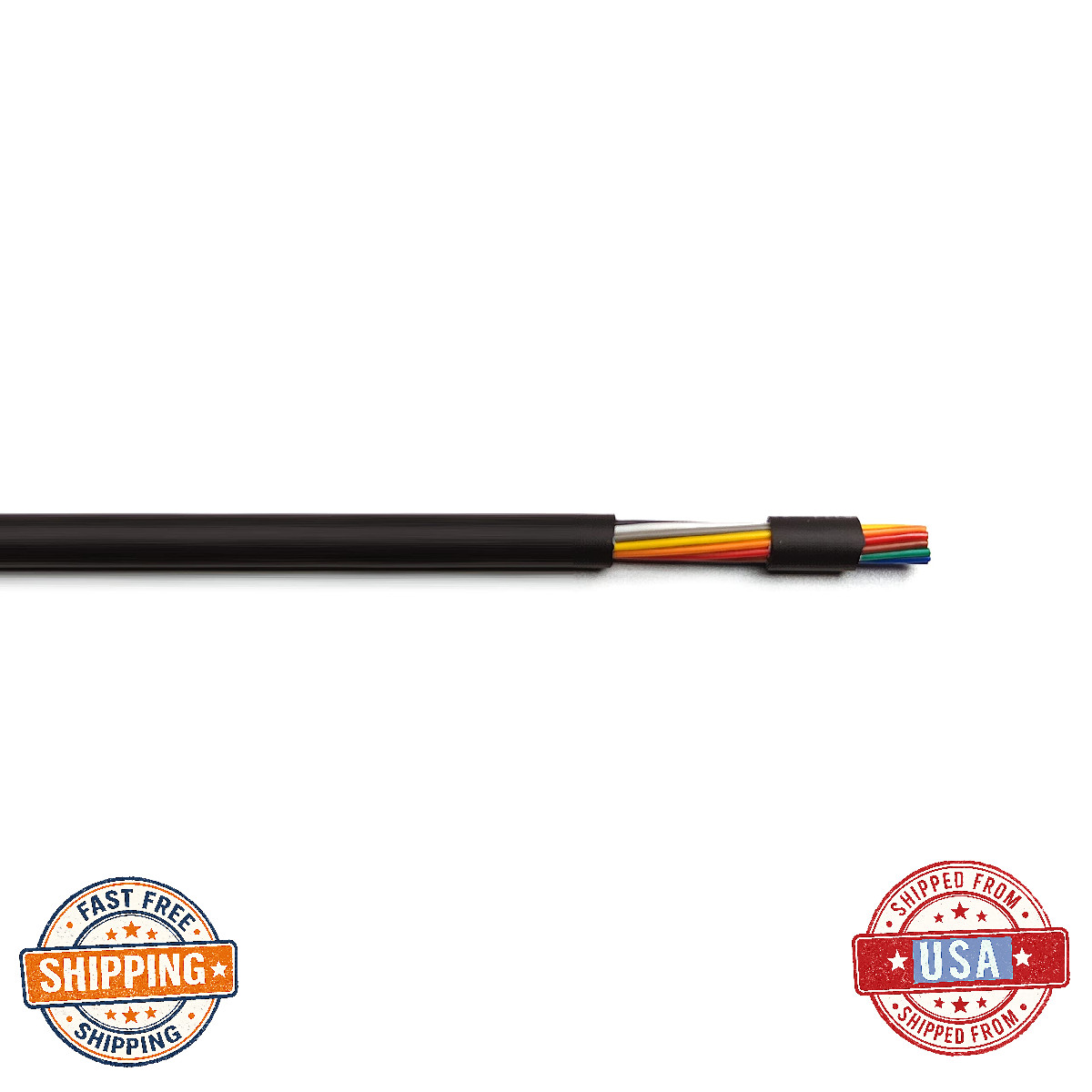 KWANGIL 22AWG 15 Conductor Tinned Copper Wire 25FT Matte Black Low Voltage Power