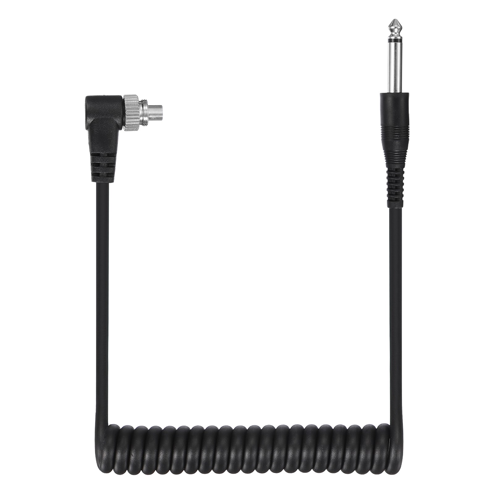 3mm to Male Flash PC Sync Cable with Screw Lock 6.35mm to PC, Black