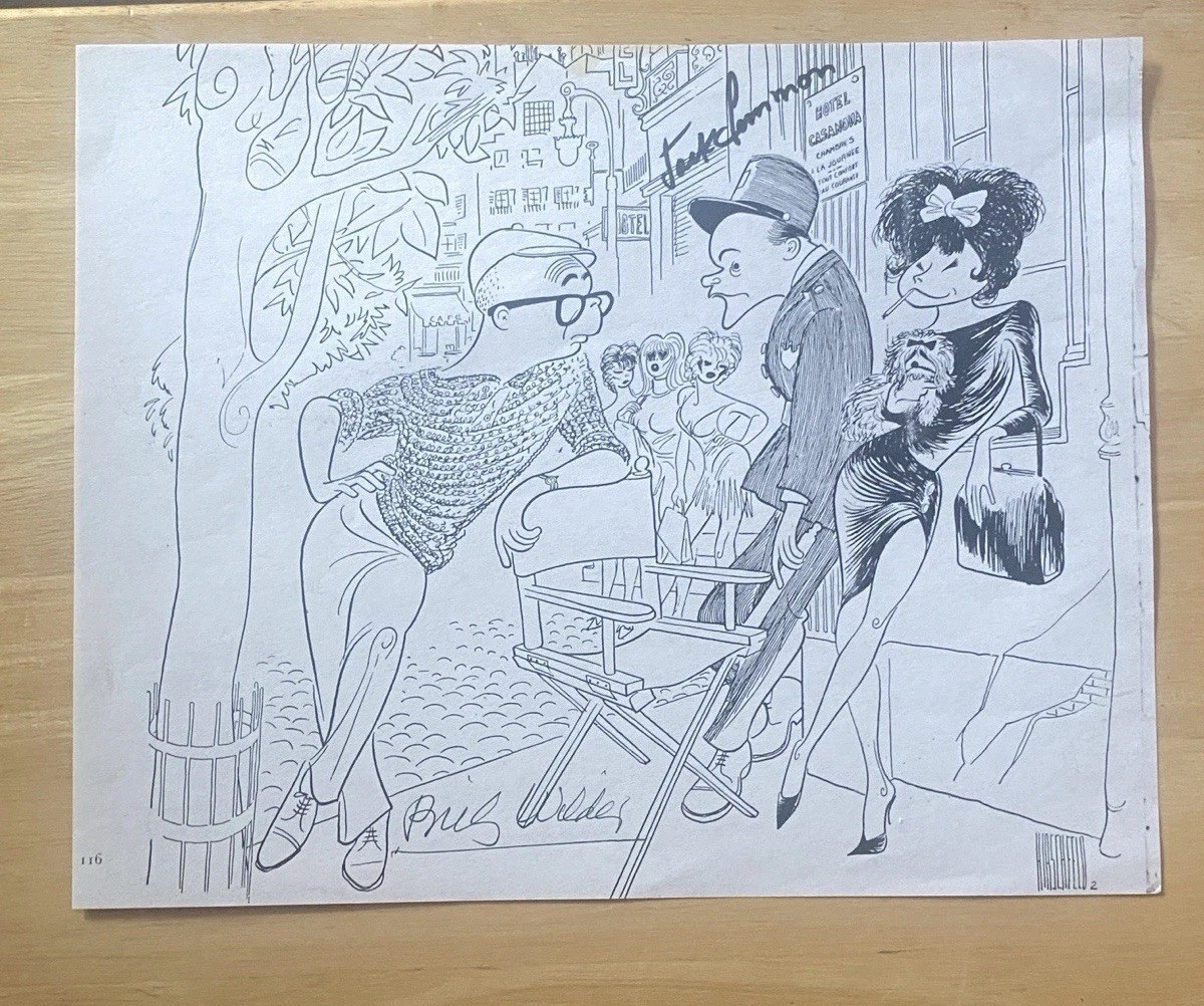 BILLY WILDER & JACK LEMMON HAND SIGNED AUTOGRAPH PAPER PRINT 8 X 10 COA ACTOR