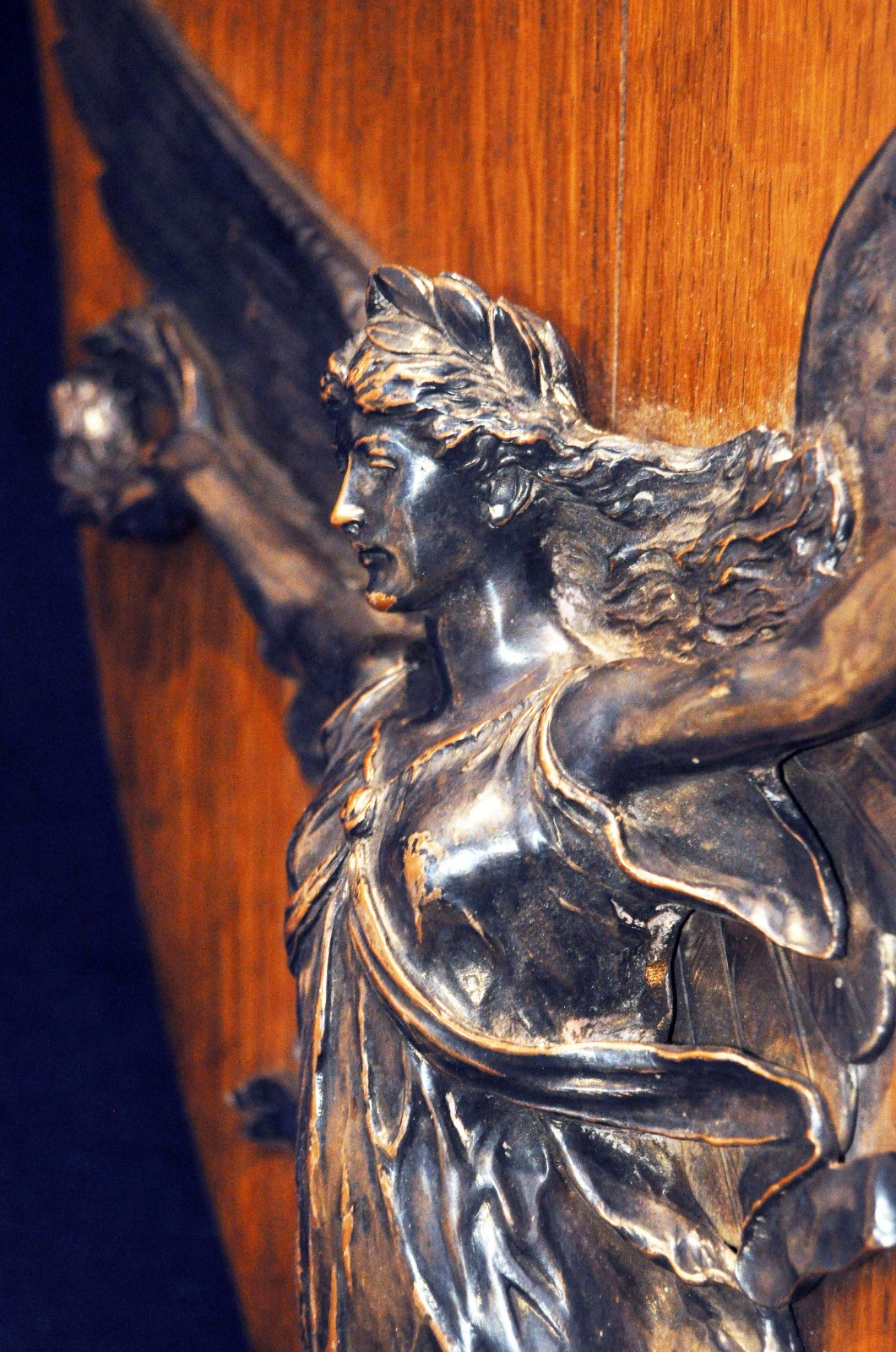 NEOCLASSICAL BRONZE ANGEL GREEK ROMAN BUST ORMOLU WINGED RELIEF SALESMAN SAMPLE