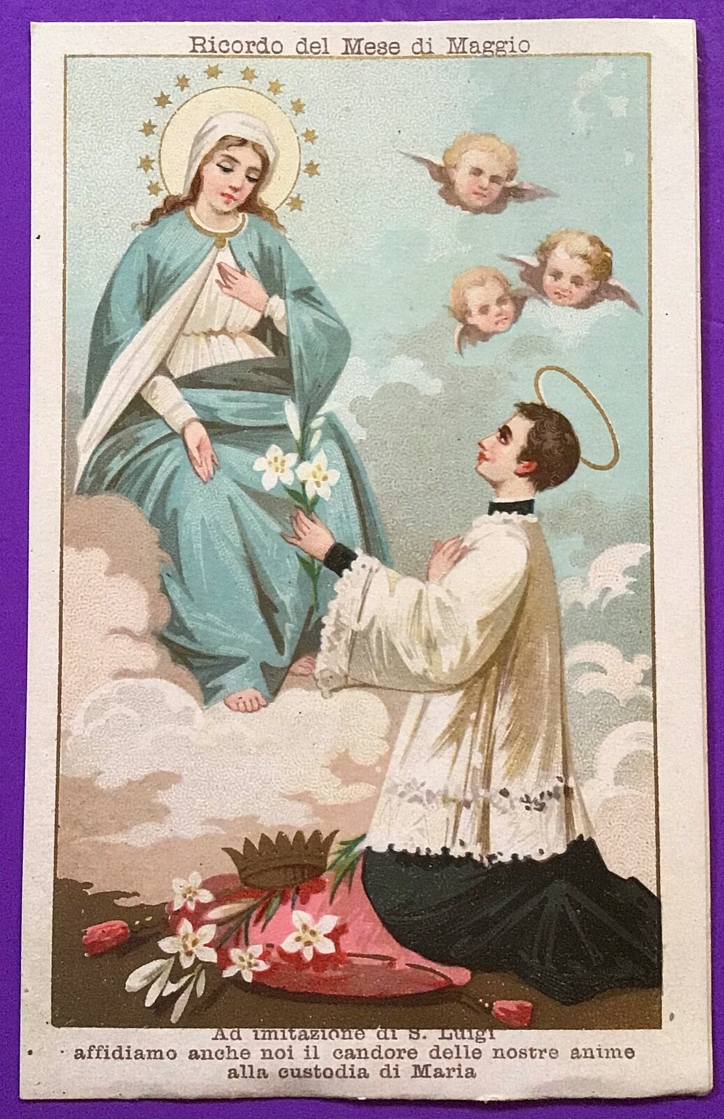 SANTINO HOLY CARD, ALOYSII GONZAGAE - SAN LUIGI GONZAGA - REF. 9660