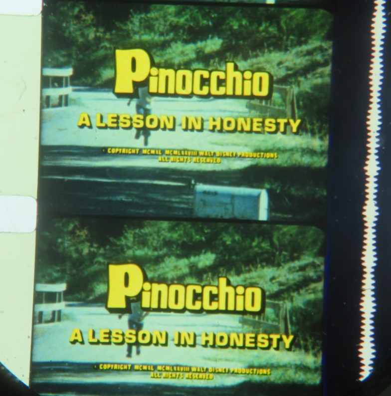 16mm PINOCCHIO--A LESSON IN....--WALT DISNEY cartoon. LPP/ESTAR non-fade color!
