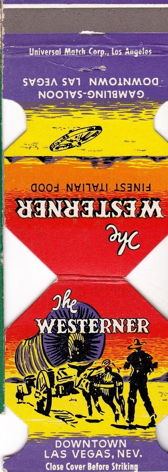 The Westerner Casino Matchbook Cover Las Vegas #4 icmsc5