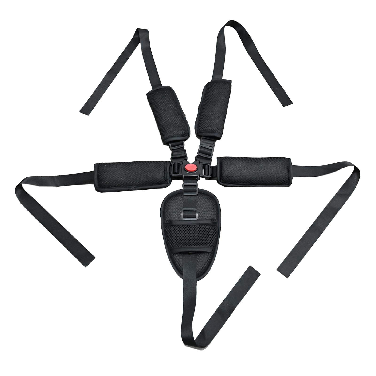 Universal 5 Point Harness Seat Belt for High Chair,Seatbelt Crotch Black-1pcs 