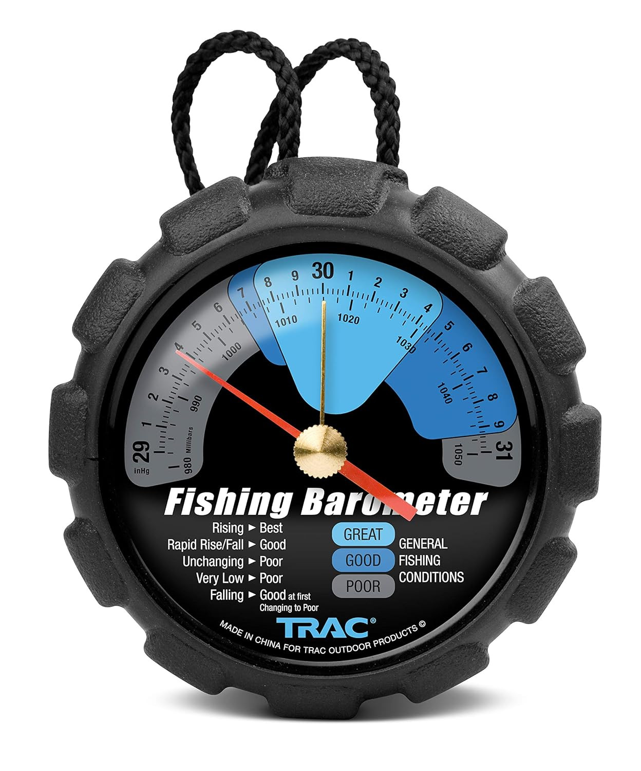 Fishing Barometer | Features an Adjustable Pressure Change Indicator with Refere