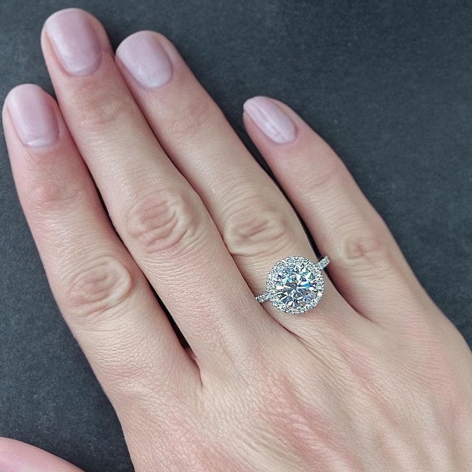 Engagement Platinum Diamond Ring 2.50 Ct IGI Lab Grown E F VVS2 Round Cut PT950