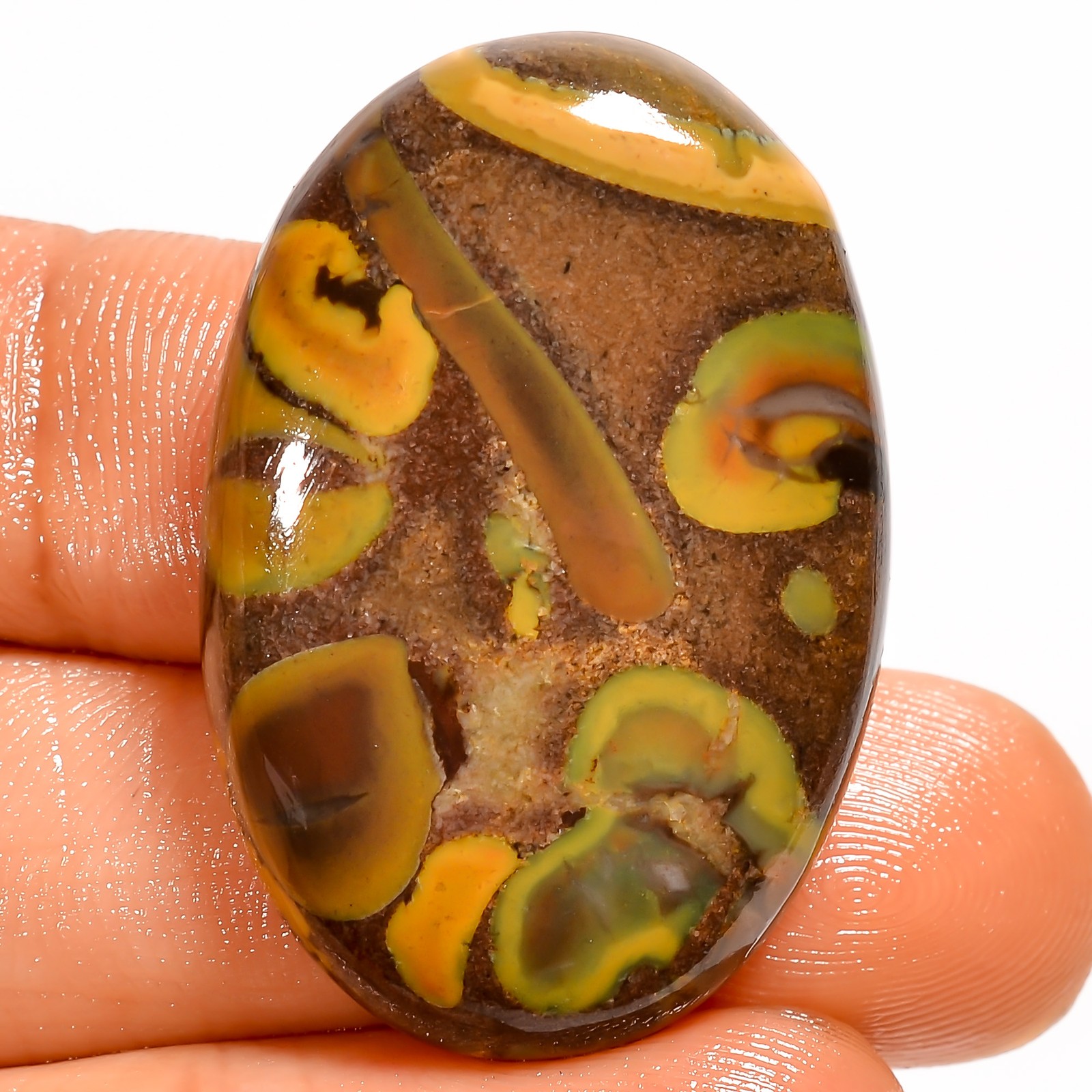 100% Natural Fruit Jasper Oval Shape Cabochon Gemstone 42 Ct. 34X22X6 mm UG-5772