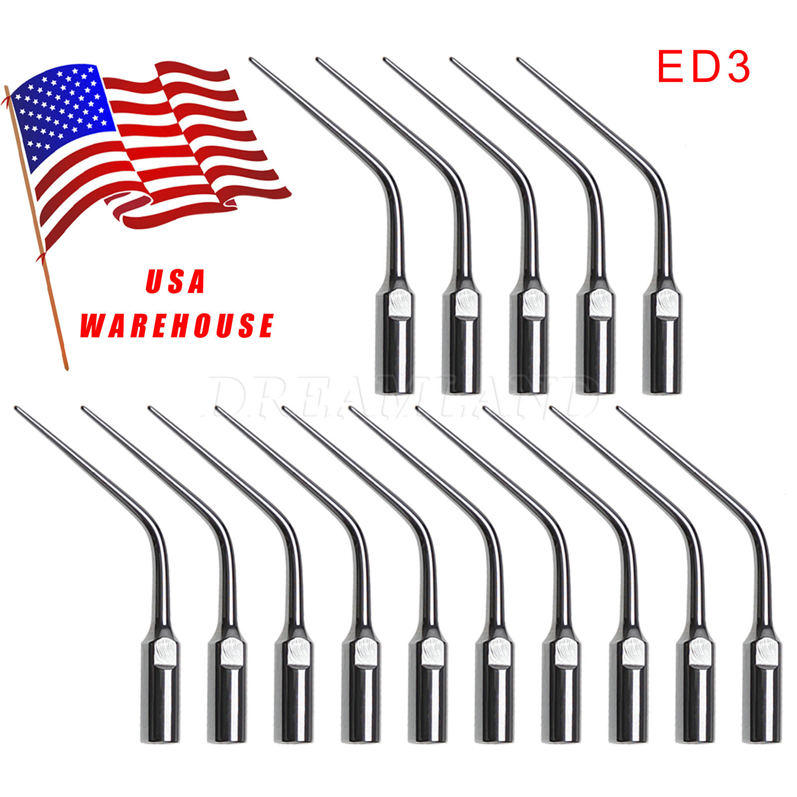 15PC Dental ED3 Endo Tips Tip For Satelec NSK DTE Ultrasonic Scaler Handpiece us