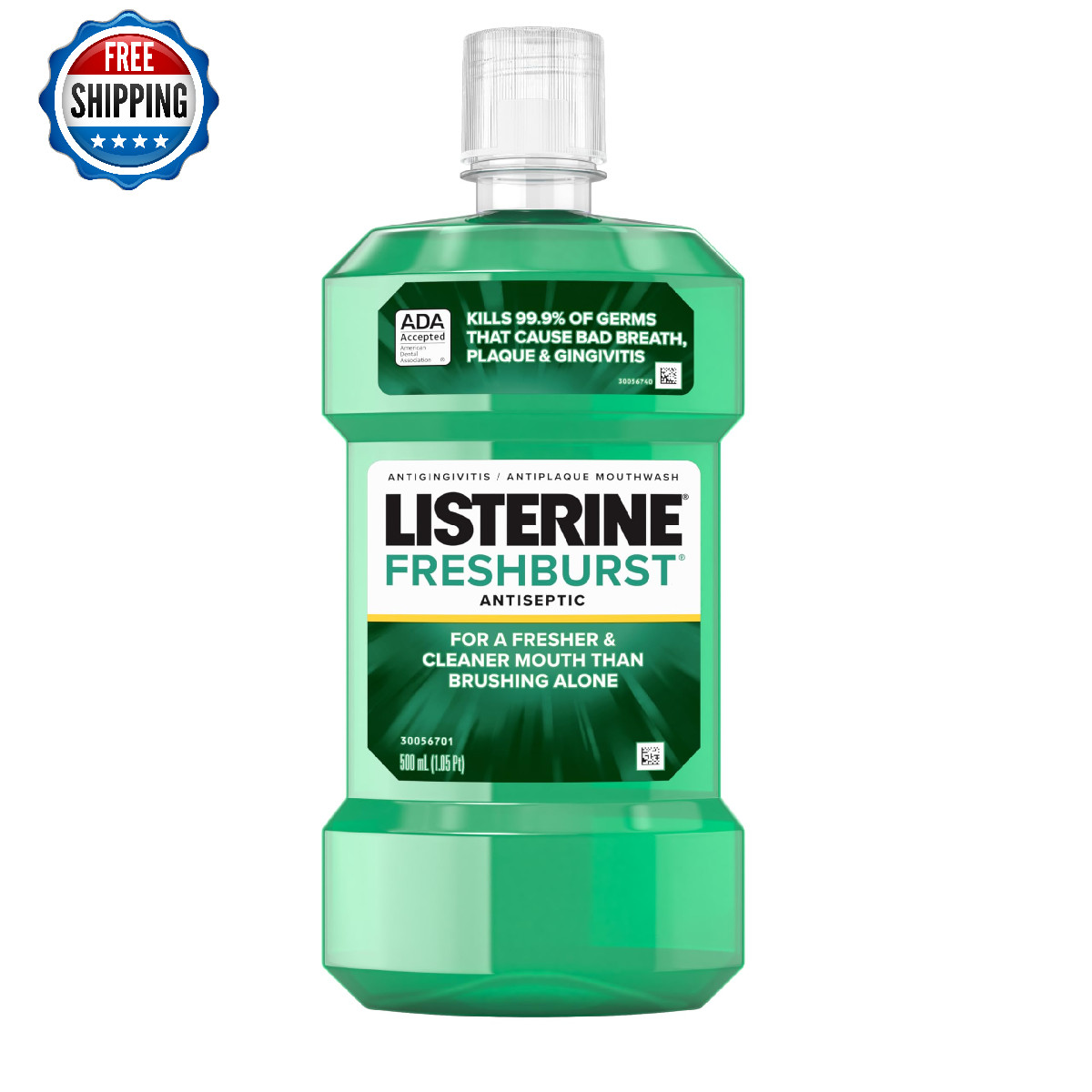 Listerine Freshburst Antiseptic Mouthwash Kills 99% Germs Bad Breath 1 Liter